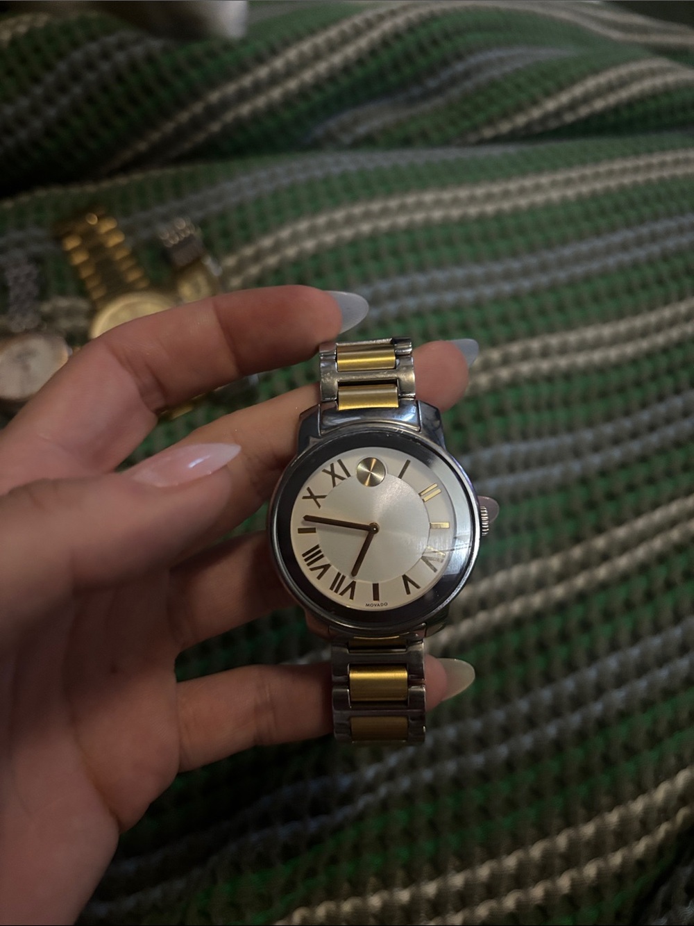 Movado Two-Tone Silver and Gold Round Dial Watch